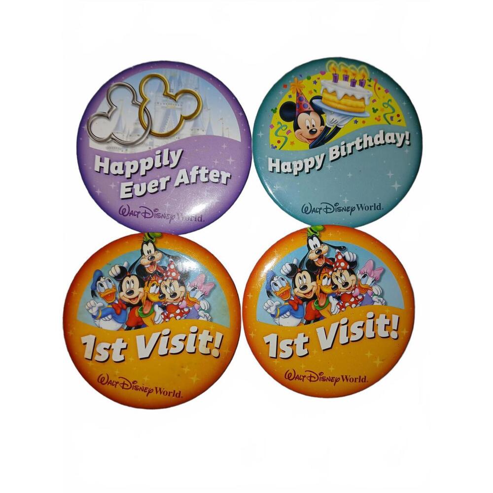 Disney world buttons,4,good used condition - Picture 1 of 2